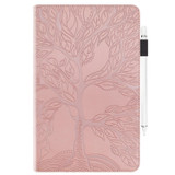 For OPPO Realme Pad mini Life Tree Series Horizontal Flip Leather Tablet Case(Rose Gold)