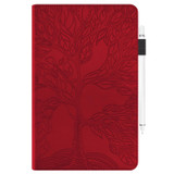 For OPPO Realme Pad mini Life Tree Series Horizontal Flip Leather Tablet Case(Red)