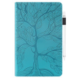 For OPPO Realme Pad mini Life Tree Series Horizontal Flip Leather Tablet Case(Lake Blue)
