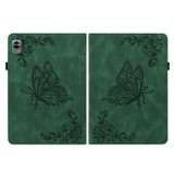 For Realme Pad Mini Butterfly Flower Embossed Leather Tablet Case(Green)