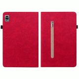 For OPPO Realme Pad mini 8.7 Skin Feel Solid Color Zipper Leather Tablet Case(Red)