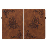 For OPPO Pad Air Butterfly Flower Embossed Leather Tablet Case(Brown)