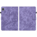 For Realme Pad Mini 8.7 Tiger Pattern PU Tablet Case(Purple)