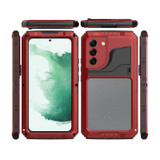 For Samsung Galaxy S22+ 5G Metal + Silicone Phone Case with Screen Protector(Red)