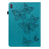 For Nokia T20 10.4 2021 Embossed Butterfly Pattern Leather Tablet Case(Blue)
