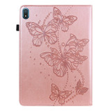 For Nokia T20 10.4 2021 Embossed Butterfly Pattern Leather Tablet Case(Pink)