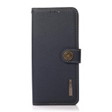 For Xiaomi Redmi Note 12 Pro 5G China KHAZNEH Custer Genuine Leather RFID Phone Case(Blue)
