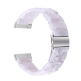 For Fitbit Versa 4 / Sense 2 Universal Resin Watch Band(Shiny White)