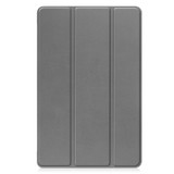 For Nokia T21 Custer Pure Color 3-Fold Holder Leather Smart Tablet Case(Grey)