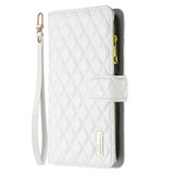 For Xiaomi Redmi K60 / K60 Pro Diamond Lattice Zipper Wallet Leather Flip Phone Case(White)