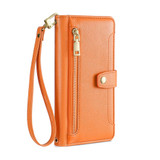 For Xiaomi Poco X5 Pro / Redmi Note 12 Pro Speed Sheep Texture Cross-body Zipper Wallet Leather Phone Case(Orange)