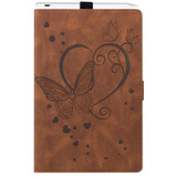 For Realme Pad Mini 8.7 inch Love Butterfly Pattern Leather Tablet Case with Holder & Sleep(Brown)