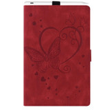 For Realme Pad Mini 8.7 inch Love Butterfly Pattern Leather Tablet Case with Holder & Sleep(Red)
