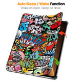 For OPPO Pad 2 11.6 inch Custer Painted 3-Fold Holder Smart Leather Tablet Case(Graffiti)
