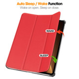 For OPPO Pad 2 11.6 inch Custer Pure Color 3-Fold Holder Smart Leather Tablet Case(Red)