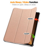 For OPPO Pad 2 11.6 inch Custer Pure Color 3-Fold Holder Smart Leather Tablet Case(Rose Gold)