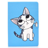 For Huawei MatePad SE Colored Drawing Horizontal Flip Tablet Leather Case(Blue Cat)