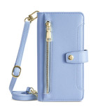 For Xiaomi Redmi Note 12 Turbo Sheep Texture Cross-body Zipper Wallet Leather Phone Case(Blue)