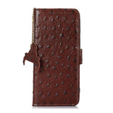 For Xiaomi 13 Ultra Ostrich Pattern Genuine Leather RFID Phone Case(Coffee)