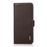 For Xiaomi 13 Ultra KHAZNEH Side-Magnetic Litchi Genuine Leather RFID Phone Case(Brown)