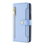 For Xiaomi 13 Ultra 5G Lite Sheep Texture Cross-body Zipper Wallet Leather Phone Case(Blue)