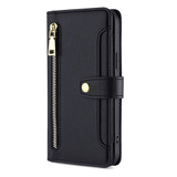 For Xiaomi 13 Ultra 5G Lite Sheep Texture Cross-body Zipper Wallet Leather Phone Case(Black)