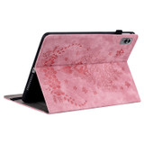 For Realme Pad Mini Butterfly Rose Embossed Leather Tablet Case(Pink)