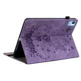 For Realme Pad X Butterfly Rose Embossed Leather Tablet Case(Purple)