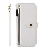 For Samsung Galaxy Z Fold4 Crossbody Diamond Lattice Folding Leather Phone Case(White)