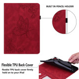 For Nokia T20 Butterfly Flower Embossed Leather Tablet Case(Red)