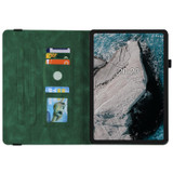 For Nokia T20 Butterfly Flower Embossed Leather Tablet Case(Green)