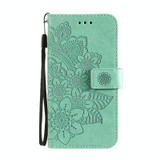 For Xiaomi Mi 11 Ultra 7-petal Flowers Embossing Pattern Horizontal Flip PU Leather Case with Holder & Card Slots & Wallet & Photo Frame(Green)