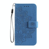 For Xiaomi Mi 11 Ultra 7-petal Flowers Embossing Pattern Horizontal Flip PU Leather Case with Holder & Card Slots & Wallet & Photo Frame(Blue)