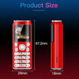 Satrend K8 Mini Mobile Phone, 1.0 inch, Hands Free Bluetooth Dialer Headphone, MP3 Music, Dual SIM, Network: 2G(Red)