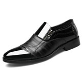 Men Business Dress Pointed Toe Slip-On Shoes, Size:47(Black)