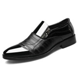 Men Business Dress Pointed Toe Slip-On Shoes, Size:45(Black)