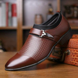 Autumn And Winter Business Dress Large Size Men's Shoes, Size:48(Brown)