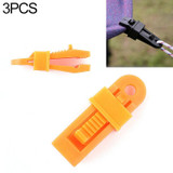 3 PCS Tents Wind Rope Clamp Awnings Outdoor Camping Plastic Clip Tents Accessories(Orange)