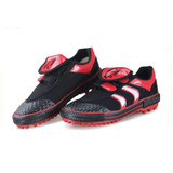 Children Soccer Shoes Antiskid Wear-Resistant Nylon Fastener Football Training Shoes, Size: 35/225(Black+Red)