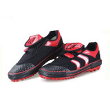 Children Soccer Shoes Antiskid Wear-Resistant Nylon Fastener Football Training Shoes, Size: 28/180(Black+Red)