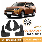 For Mitsubishi Outlander 2013-2014 4pcs/Set Car Auto Soft Plastic Splash Flaps Fender Guard