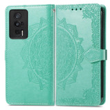 For Xiaomi Redmi K60 Pro Mandala Flower Embossed Leather Phone Case(Green)