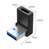 ENKAY 90 Degree Right Angle USB 3.0 Male to Type-C Female Adapter Converter