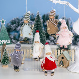 Christmas Wool Plush Doll Ski Girl Decorative Pendant(White)