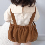 Autumn Corduroy Baby Overalls Jumpsuit (Color:Coffee Size:100cm)