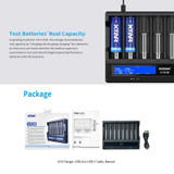 XTAR 8-Slot Battery Charger LCD Display Charger QC3.0 Type C Fast Charger for 21700 / 18650 Battery, Model: VC8