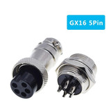 DIY 16mm 5-Pin GX16 Aviation Plug Socket Connector (5 Pcs in One Package, the Price is for 5 Pcs)(Silver)