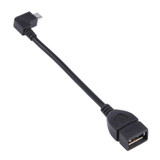 90 Degree Micro USB Male to USB 2.0 AF Adapter Cable with OTG Function For Galaxy / Nokia / LG / BlackBerry / HTC One X /Amazon Kindle / Sony Xperia etc. (13cm)(Black)