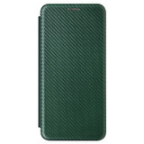 For alcatel 1S (2021) Carbon Fiber Texture Horizontal Flip TPU + PC + PU Leather Case with Card Slot(Green)