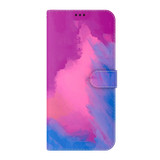 For Wiko Y82 Watercolor Pattern Horizontal Flip Leather Phone Case(Purple Red)